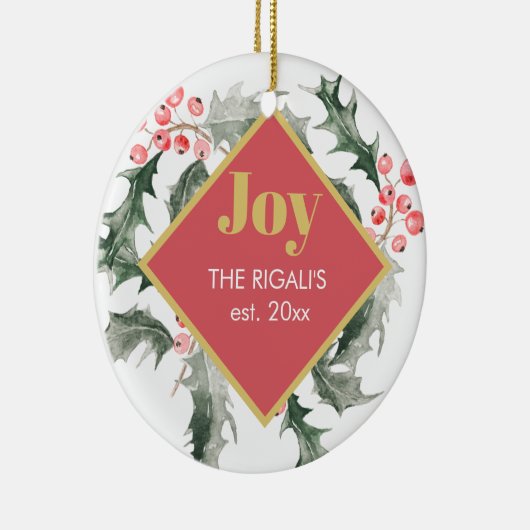 Gepersonaliseerd kerstversieringen keramisch ornament (Rechts)