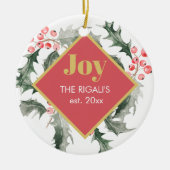 Gepersonaliseerd kerstversieringen keramisch ornament (Voorkant)