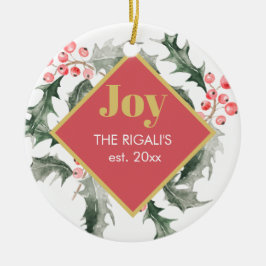 Gepersonaliseerd kerstversieringen keramisch ornament