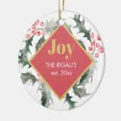 Gepersonaliseerd kerstversieringen keramisch ornament (Links)