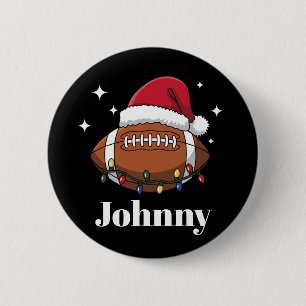 Gepersonaliseerd Kerstvoetbal Winter Sportteam Ronde Button 5,7 Cm
