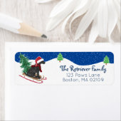 Gepersonaliseerd kerstzwart lab op geleide etiket (Insitu)