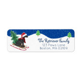 Gepersonaliseerd kerstzwart lab op geleide etiket (Voorkant)