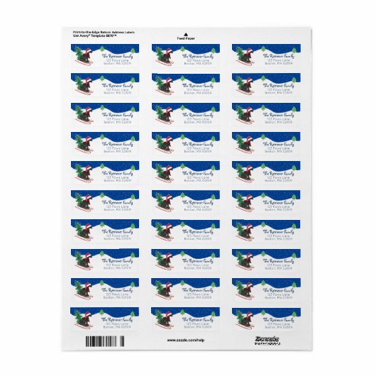 Gepersonaliseerd kerstzwart lab op geleide etiket (Full Sheet)