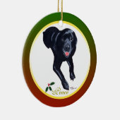 Gepersonaliseerd kerstzwart labrador ornament (Rechts)