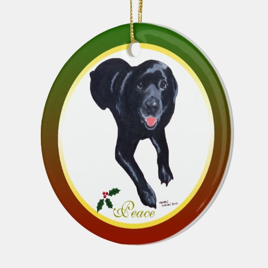 Gepersonaliseerd kerstzwart labrador ornament (Links)