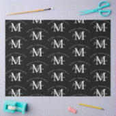 Gepersonaliseerd kerstzwart wit monogram tissuepapier (Craft)