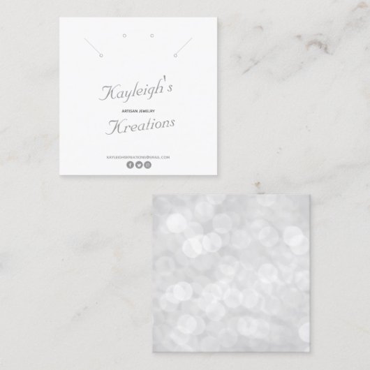 Gepersonaliseerd Ketting dat Weergave verdient op Vierkante Visitekaartje (Voorkant / Achterkant)