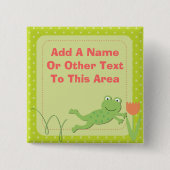 Gepersonaliseerd kikkerButton Vierkante Button 5,1 Cm (Voorkant)