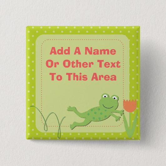 Gepersonaliseerd kikkerButton Vierkante Button 5,1 Cm (Voorkant)