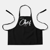 Gepersonaliseerd Kind Chef Schort | Modern zwart (Voorkant)