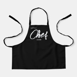 Gepersonaliseerd Kind Chef Schort | Modern zwart