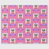 Gepersonaliseerd Kind Foto Happy Birthday Eenhoorn Cadeaupapier (Vlak)