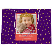 Gepersonaliseerd Kind foto Happy Birthday Gold Cro Groot Cadeauzakje (Voorkant)