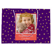 Gepersonaliseerd Kind foto Happy Birthday Gold Cro Groot Cadeauzakje (Achterkant)