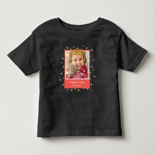 Gepersonaliseerd Kind foto Happy Birthday Gold Cro Kinder Shirts
