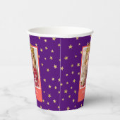 Gepersonaliseerd Kind foto Happy Birthday Gold Cro Papieren Bekers (Rechts)