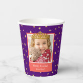 Gepersonaliseerd Kind foto Happy Birthday Gold Cro Papieren Bekers (Voorkant)