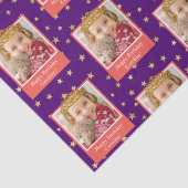 Gepersonaliseerd Kind foto Happy Birthday Gold Cro Tissuepapier (Detail)