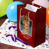 Gepersonaliseerd Kind Foto Happy Birthday King Cro Medium Cadeauzakje