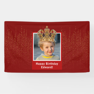 Gepersonaliseerd Kind Foto Happy Birthday King Cro Spandoek