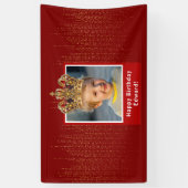 Gepersonaliseerd Kind Foto Happy Birthday King Cro Spandoek (Verticaal)