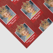 Gepersonaliseerd Kind Foto Happy Birthday King Cro Tissuepapier (Detail)