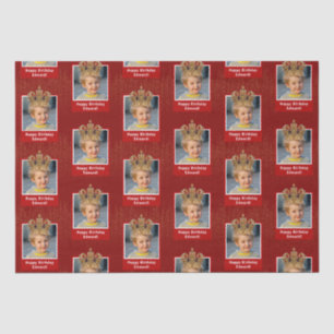 Gepersonaliseerd Kind Foto Happy Birthday King Cro Tissuepapier