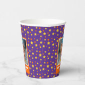 Gepersonaliseerd Kind Foto Happy Birthday w / Blue Papieren Bekers (Rechts)