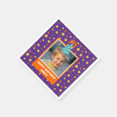 Gepersonaliseerd Kind Foto Happy Birthday w / Blue Servet (Hoek)