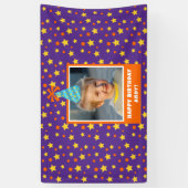 Gepersonaliseerd Kind Foto Happy Birthday w / Blue Spandoek (Verticaal)