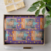 Gepersonaliseerd Kind Foto Happy Birthday w / Blue Tissuepapier (Geschenk)