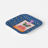 Gepersonaliseerd Kind Foto Happy Birthday w / Roze Papieren Bordje (Gebogen)