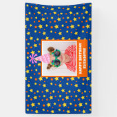 Gepersonaliseerd Kind Foto Happy Birthday w / Roze Spandoek (Verticaal)