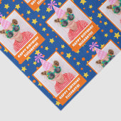 Gepersonaliseerd Kind Foto Happy Birthday w / Roze Tissuepapier (Detail)