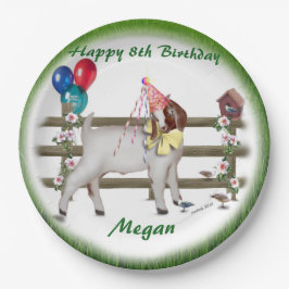 Gepersonaliseerd Kind Geitthema Birthday Party Bor Papieren Bordje