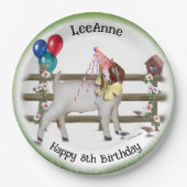Gepersonaliseerd Kind Geitthema Birthday Party Bor Papieren Bordje (Voorkant)