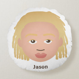 Gepersonaliseerd kind #NaturalHair Rond Kussen