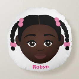 Gepersonaliseerd kind #NaturalHair Rond Kussen