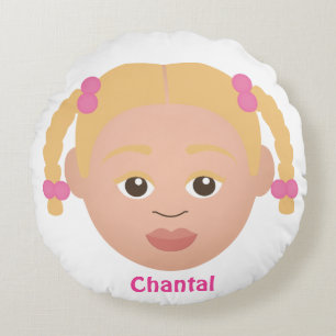 Gepersonaliseerd kind #NaturalHair Rond Kussen
