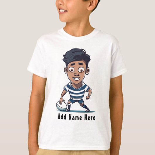 Gepersonaliseerd Kind Rugby T-shirt (Voorkant)