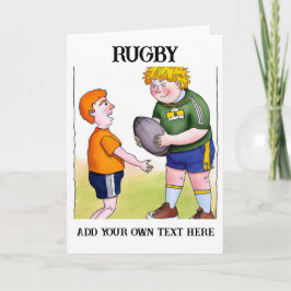 Gepersonaliseerd Kind Rugby Wenskaart Feestdagen Kaart