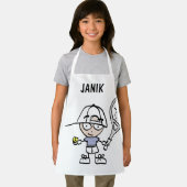 Gepersonaliseerd kind schort met leuke tennis cart (Insitu)