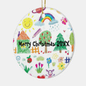Gepersonaliseerd Kind Tekening Ornament voor Kerst (Links)