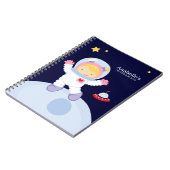 Gepersonaliseerd Kind van Astronaut Girl Notitieboek (Linkerzijde)