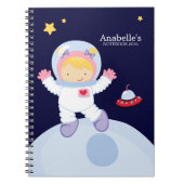 Gepersonaliseerd Kind van Astronaut Girl Notitieboek (Voorkant)