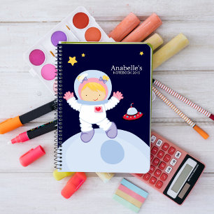 Gepersonaliseerd Kind van Astronaut Girl Notitieboek