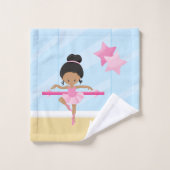 Gepersonaliseerd Kind van Ballerina Girl Bad Handdoek (Wasdoekje)