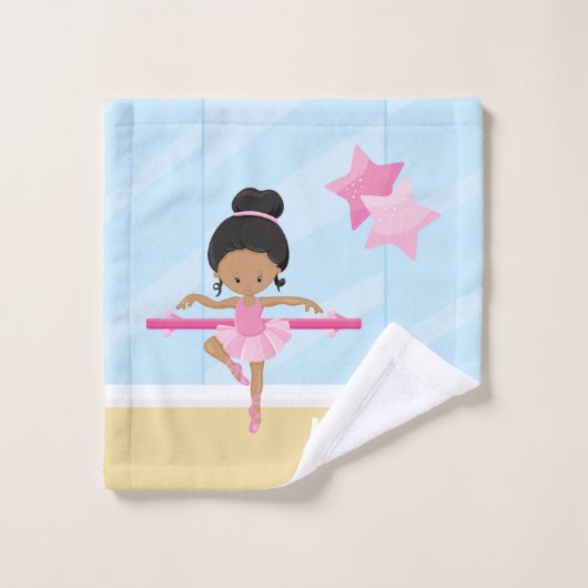 Gepersonaliseerd Kind van Ballerina Girl Bad Handdoek (Wasdoekje)