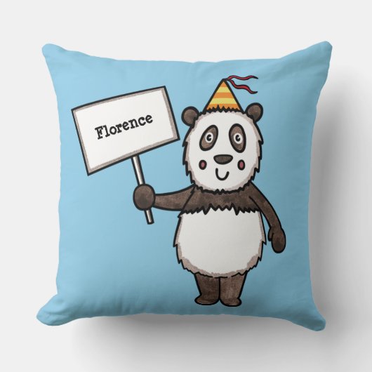 Gepersonaliseerd Kind van de Panda-partij Kussen (Voorkant)
